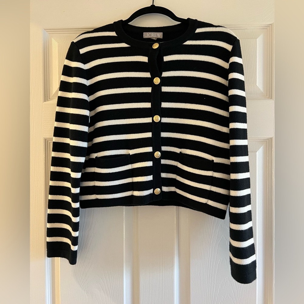 J.Crew Emilie Stripe Lady Sweater Jacket